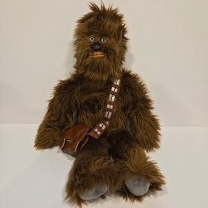 Disney Parks Chewbacca Plush Toy Star Wars 18" Brown Wookiee Bandolier Satchel